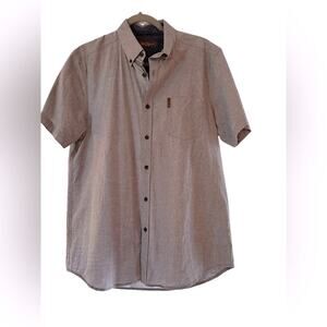 Ben Sherman Men's Chambray Patterned Button Front Shirt, size L